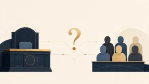 Editorial illustration comparing a judge and jury in Texas probation decisions
